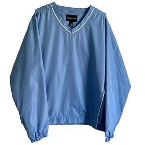 Ultra Club V Neck Pull Over Windbreaker Jacket with Pockets XXL